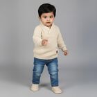 Infants Soft Beige Round Neck Classic Pullover, गहरा पीला, small image number null